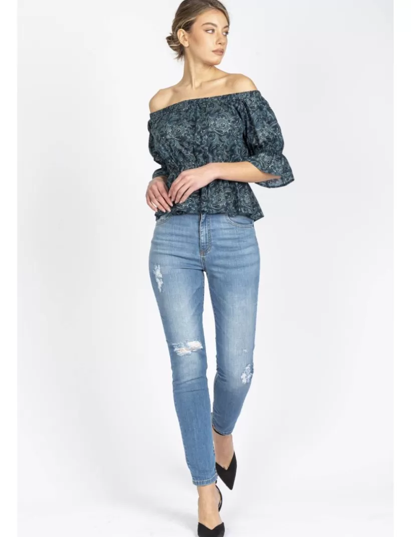 Jeans-New Hallhuber JESSA – Skinny-Jeans Mit Hoher Taille Aus Stretch-Baumwolle Mit Farbverlaufseffekt
