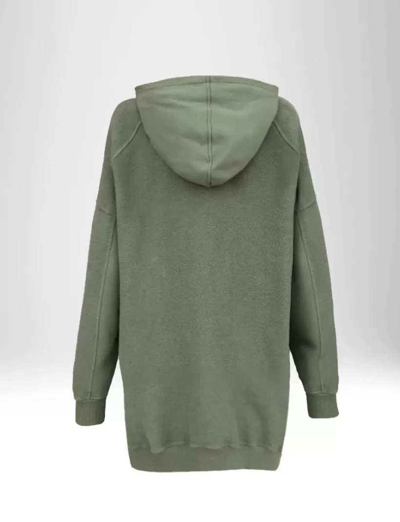 Hoodies & Sweatshirts-New Hallhuber KAPUZENPULLI IN ÜBERGRÖSSE AUS BAUMWOLLE Militärgrün