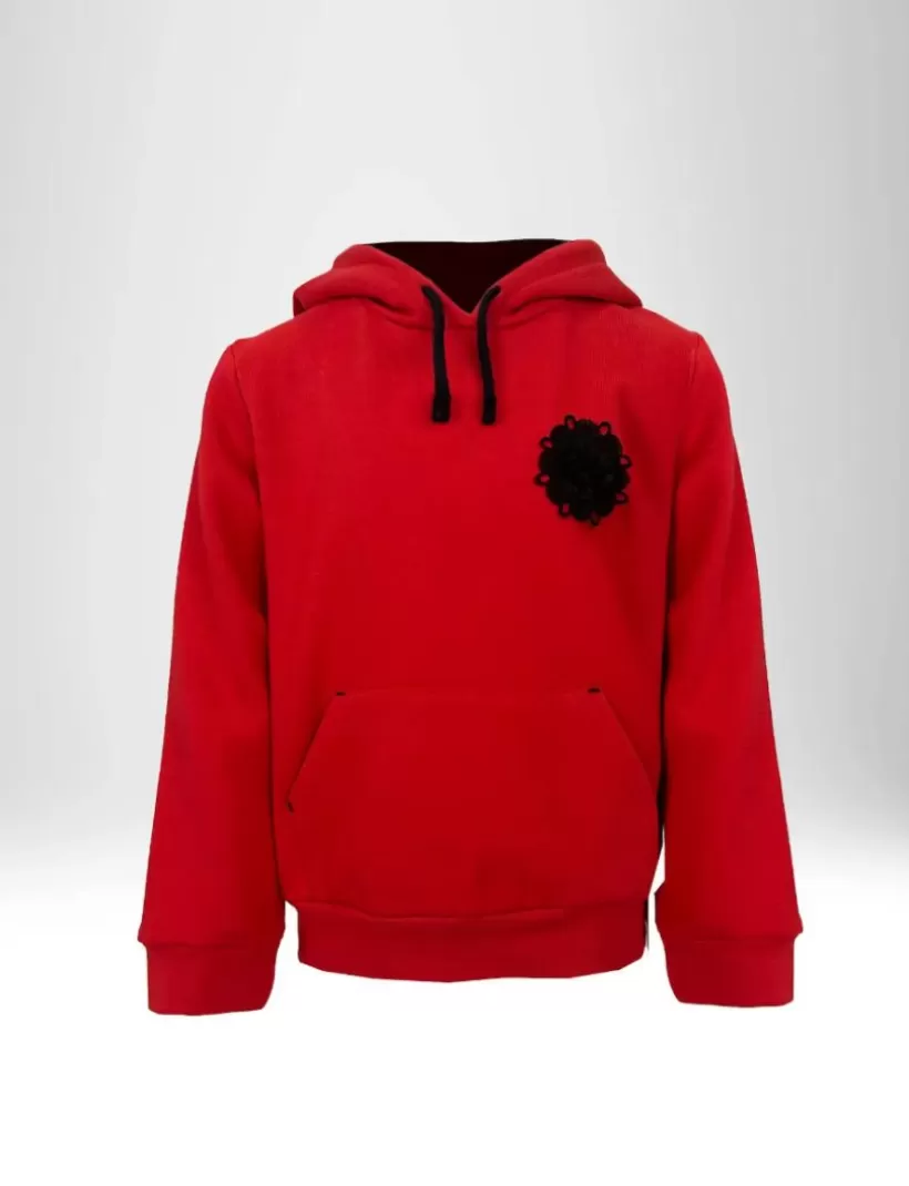 Hoodies & Sweatshirts-New Hallhuber MADCHEN KAPUZENSWEATSHIRT MIT PATCH AUS BAUMWOLLGEMISCH rosso