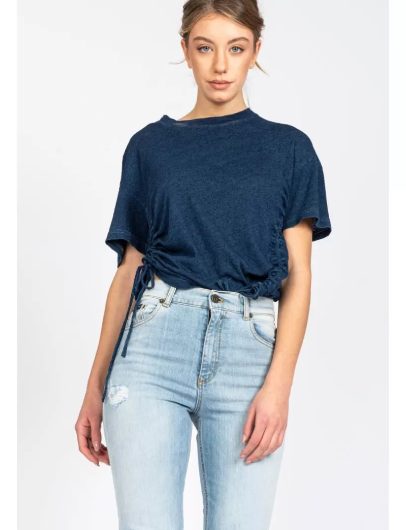 Jeans-New Hallhuber RÖHRENJEANS „BECKY“ MIT HOHER TAILLE AUS STRETCHIGER BAUMWOLLE MIT FARBVERLAUFSEFFEKT himmelblau